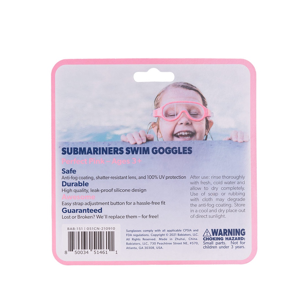 Kính bơi cho bé Babiators - Hồng mĩ miều, từ 3 tuổi