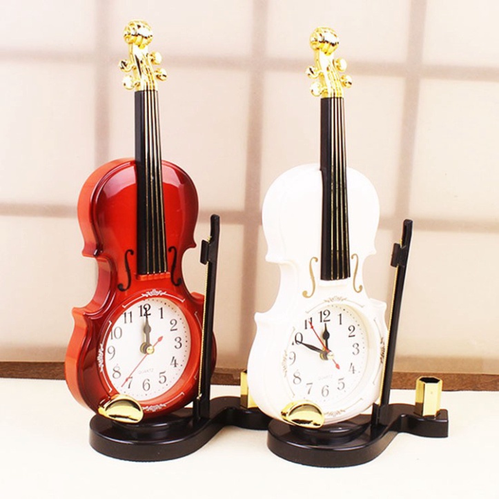 Đồng Hồ Báo Thức Để Bàn Hình Dáng Cây Đàn Violin Cổ Điển