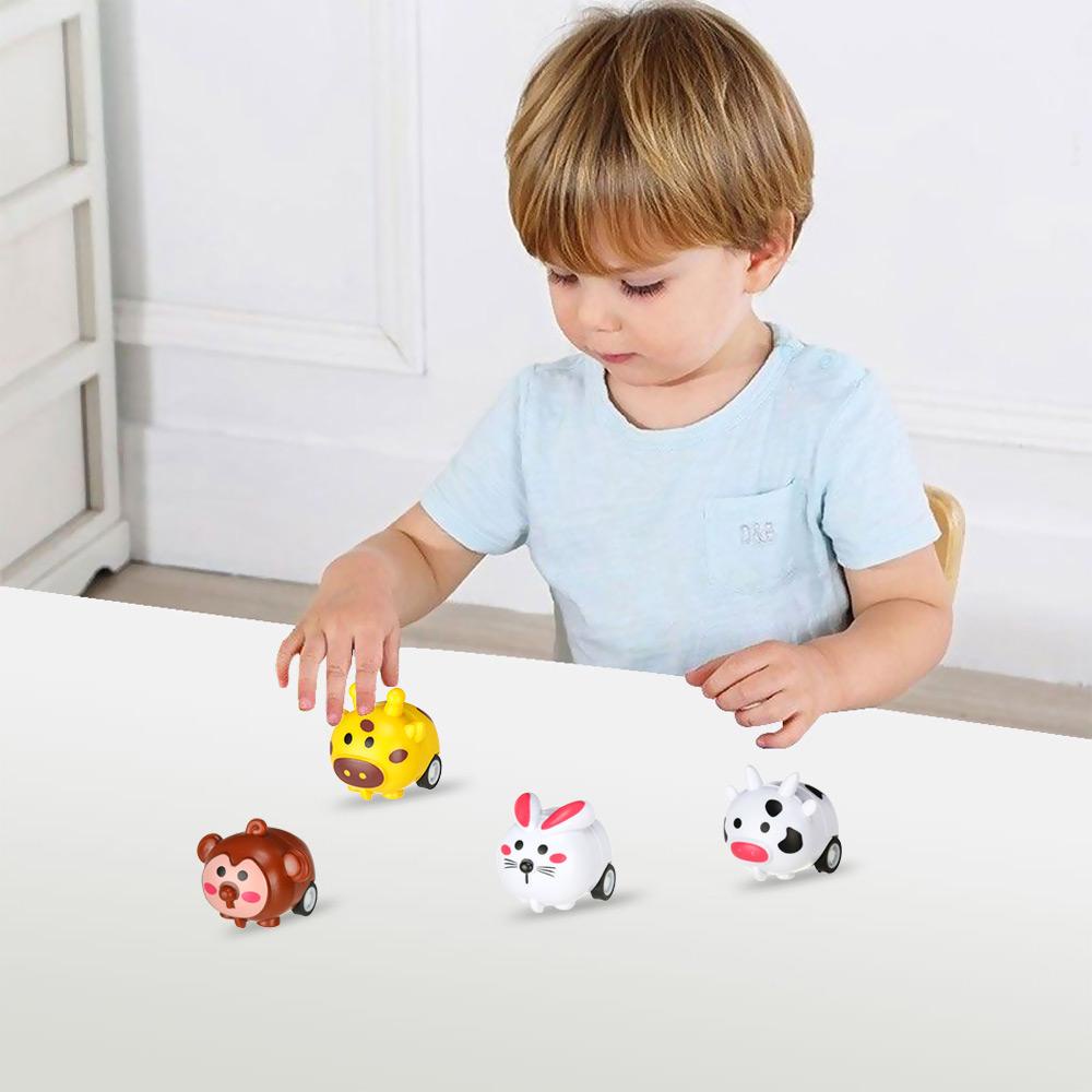 BEBETTERM Đồ Chơi Xe Kéo Mini Họa Tiết Hoạt Hình Dễ Thương Cho Bé Từ 2-6 Tuổi