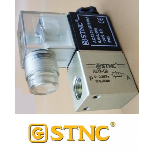 VAN ĐIỆN TỪ KHÍ NÉN 2 CỬA 2 VỊ TRÍ TG22-08 STNC, VAN ĐÓNG MỞ HƠI KHÍ NÉN