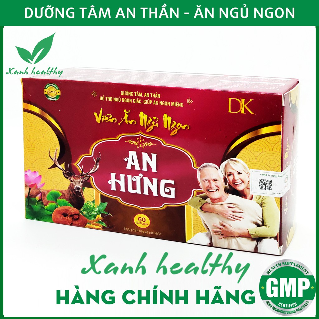 Viên Ăn Ngủ Ngon An Hưng - Plum- Hộp vỉ 60v - thành phần Đông trùng hạ thảo, tâm sen, linh chi - An toàn hiệu qủa