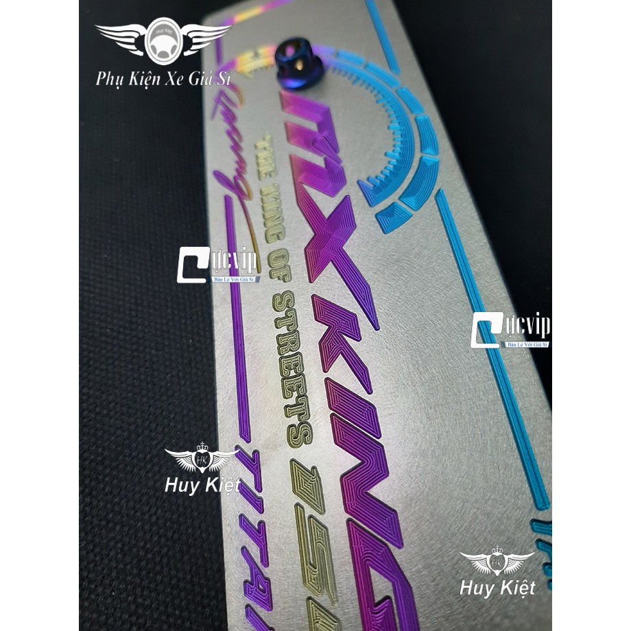 [Giá Hủy Diệt] - (3682) - Bảng Tên Xe MX King Titan (Mẫu Titan Điện Phân) Kèm 2 Ốc Vương Miện