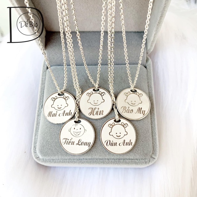 Vòng cổ bạc cho bé khắc tên hàng đẹp❤️ (chat riêng tên khắc)