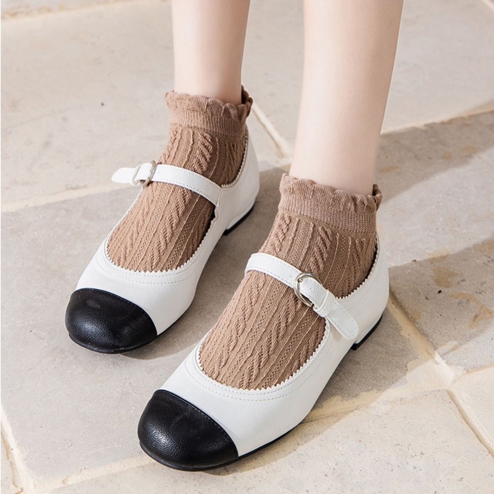 Đôi Vớ Cotton Ngắn Mềm Mại Thoáng Khí Thoải Mái Phong Cách Hàn Quốc Cho Nữ