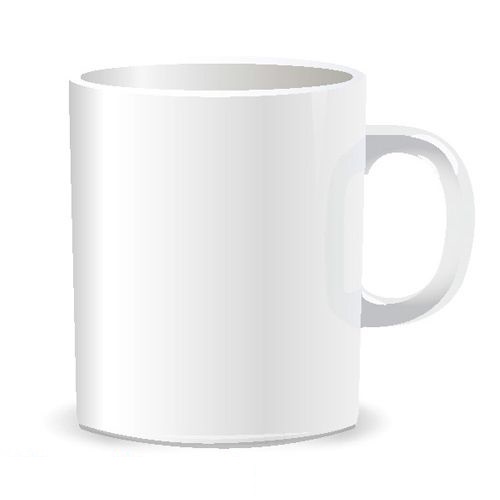 Ly cốc uống nước bằng sứ màu trắng trơn quai sách tiện lợi 400ml - Bát Tràng