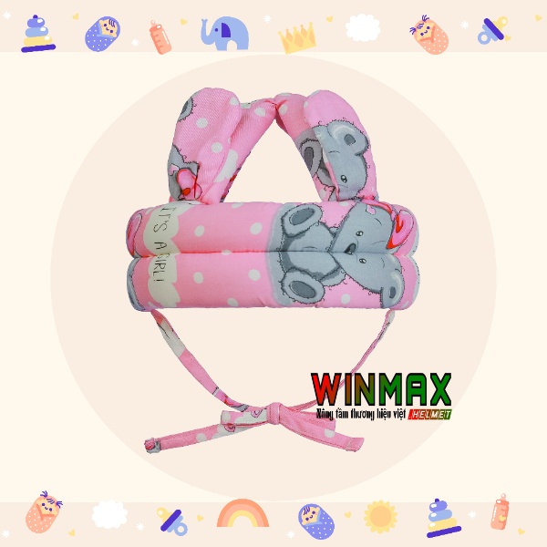 > Mũ Bảo Hiểm Tập Đi Cho Bé Siêu Cute 06 Tháng Đến 36 Tháng Tuổi, Bảo Hành 06 Tháng