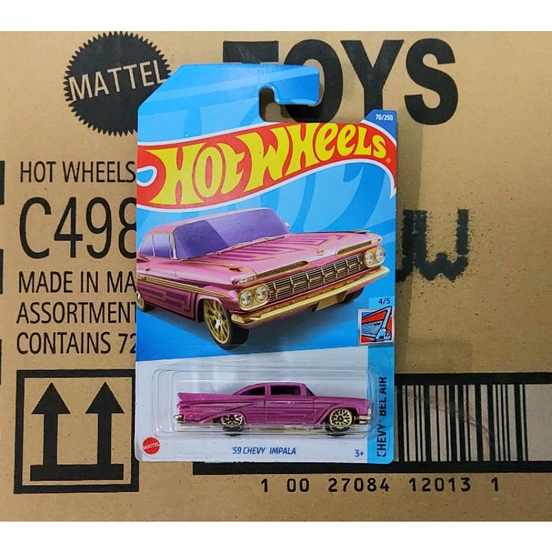 Hotwheels 1 / 64 '59 Xe kim loại Chevy Impala
