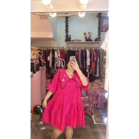 Đầm babydoll cổ thêu 55-100kg