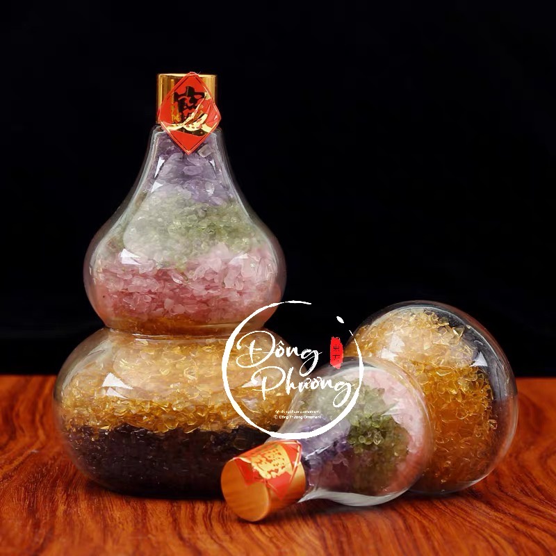 Hồ Lô Đá Ngũ Sắc - Trứng Đá Ngũ Sắc Tài Lộc Phong Thuỷ