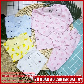 Bộ Quần Áo Sơ Sinh Dài Tay Cotton Carter In Họa Tiết