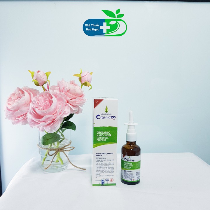 Xịt mũi,họng Organic 100 giúp làm sạch khoang mũi,xoang,họng