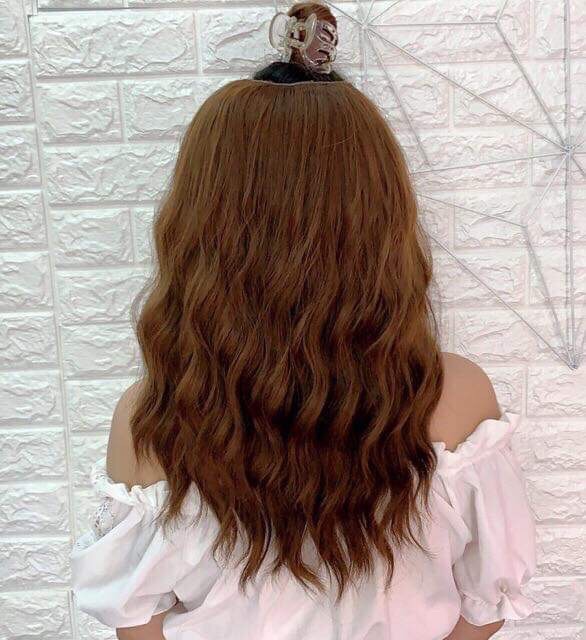 tóc giả kẹp phím xù sóng❤️Freeship-anh thật(xù mì)