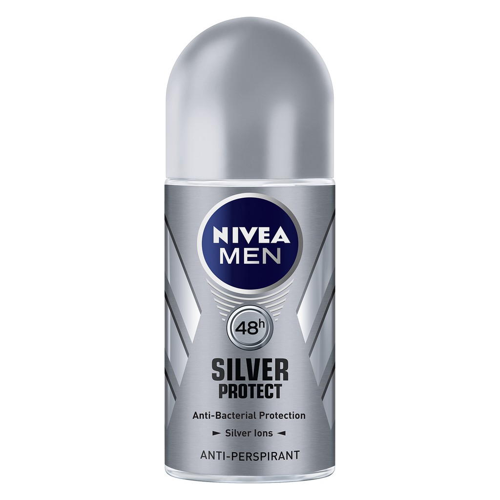 Lăn khử mùi ngăn khuẩn gây mùi vượt trội Nivea Men Silver Protect 50ml