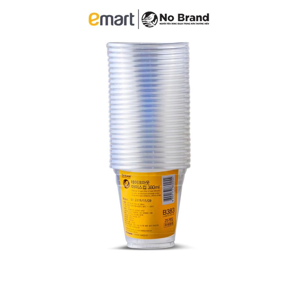Lốc 25 Ly Nhựa Dùng Một Lần No Brand 380ml - Emart VN