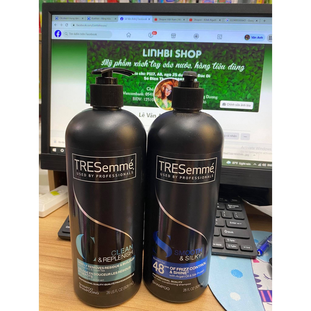 Dầu gội Tresemme mĩ 1.15L , 828ml