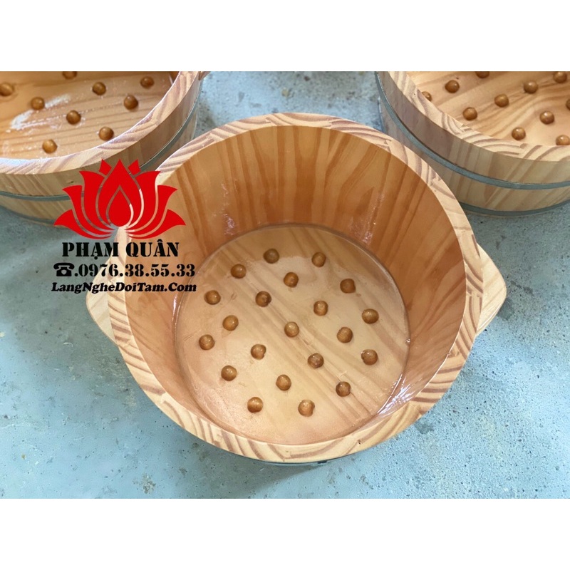combo 2 chậu ngâm chân gỗ thông việt
