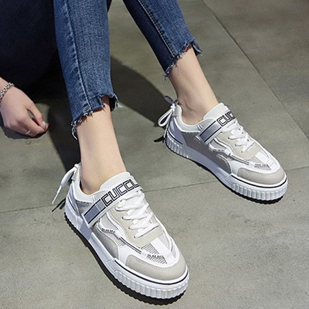 Giày thể thao nữ trắng đế bằng giá rẻ cao cấp giày sneaker nữ trắng hot trend AZUKA - D1