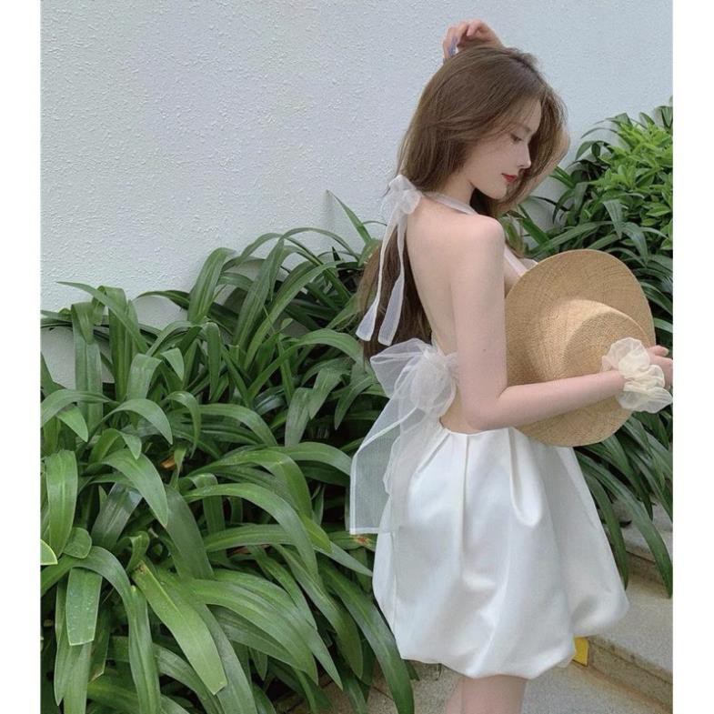 Đầm váy nữ xoè cột nơ mút ngực, Đầm xoè dự tiệc đi chơi | BigBuy360 - bigbuy360.vn