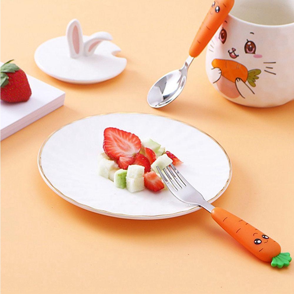 Bát Ăn Bằng Thép Không Gỉ Hình Củ Cà Rốt Dễ Thương Cho Bé