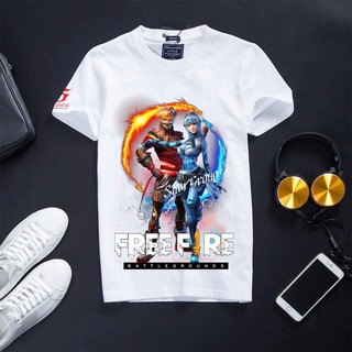 [SAM SHOP] Áo Thun Free Fire Màu Trắng Cực Đẹp - Búp Bê Dây Cót