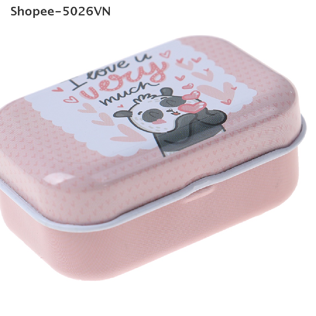 [Hàng mới về] Hộp thiếc đựng trang sức phụ kiện móng tay kẹo ngọt tiền xu mini tiện lợi