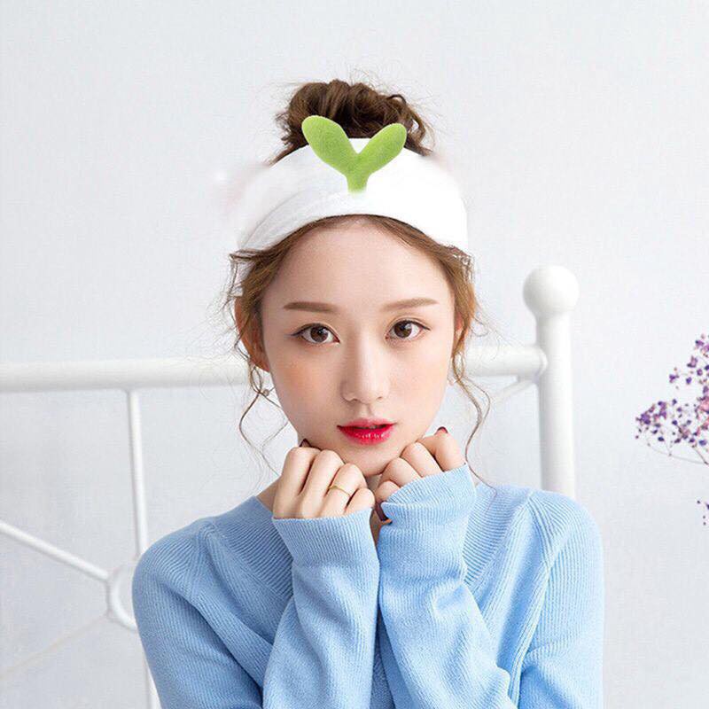 【kifli】Băng đô mầm cây, xương rồng chất vải nhung mềm mịn