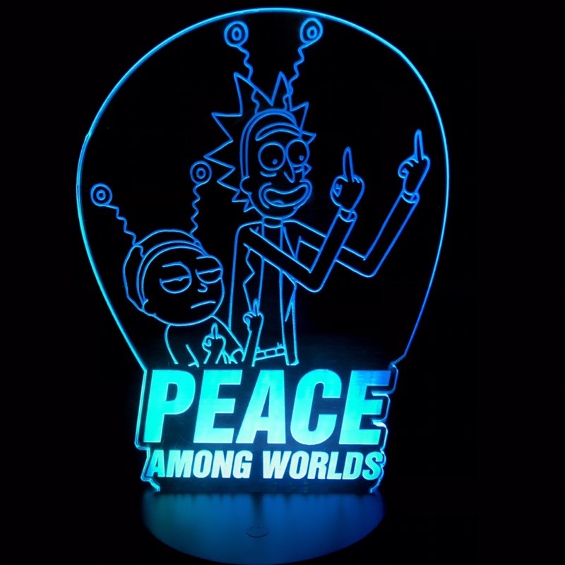 Đèn Ngủ Led 3d Hoạt Hình Rick and Morty Đèn bàn Đèn Cho Trẻ Em Quà tặng trang trí nội thất