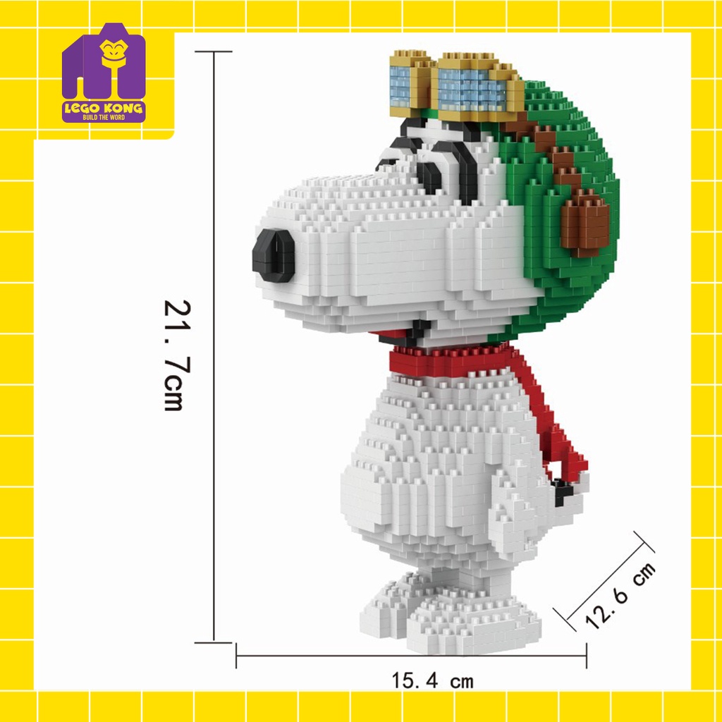 Xếp hình Lego Snoopy chú chó trắng dễ thương, lắp ráp lego 3d nano block làm quà tặng sinh nhật