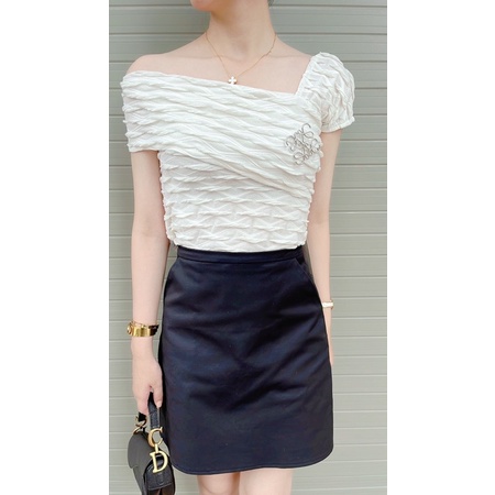 Áo xốp sóng lệch vai