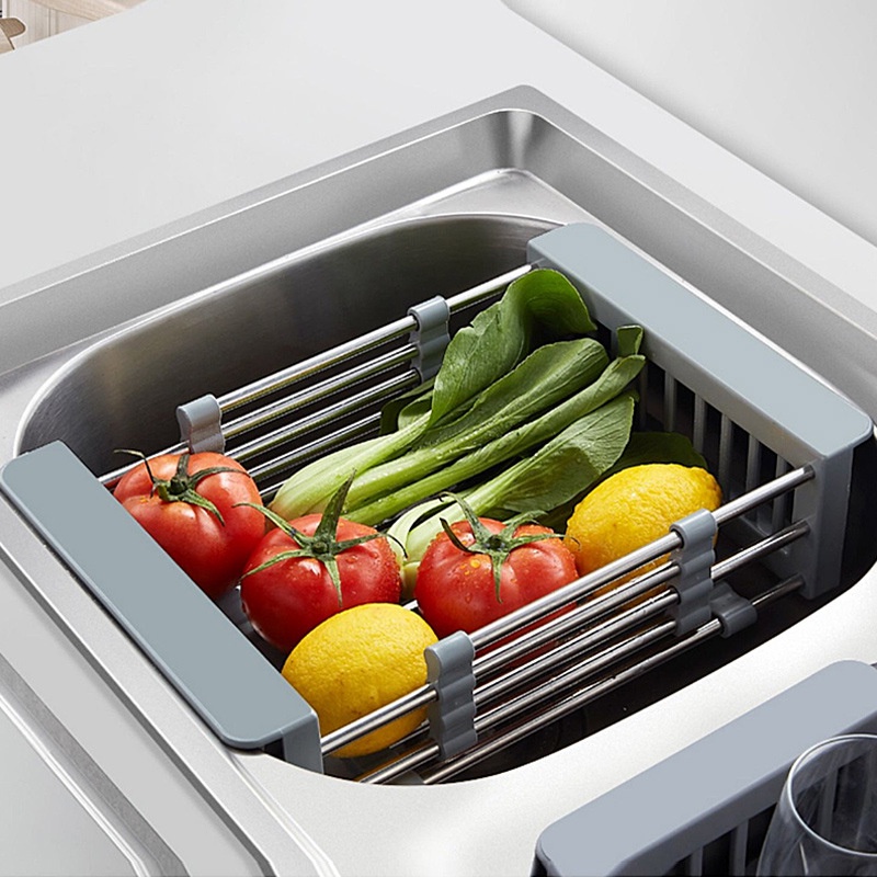 Kệ, rổ GẤP GỌN Inox gác bồn để đồ tiện lợi cho gia đình - HALA90