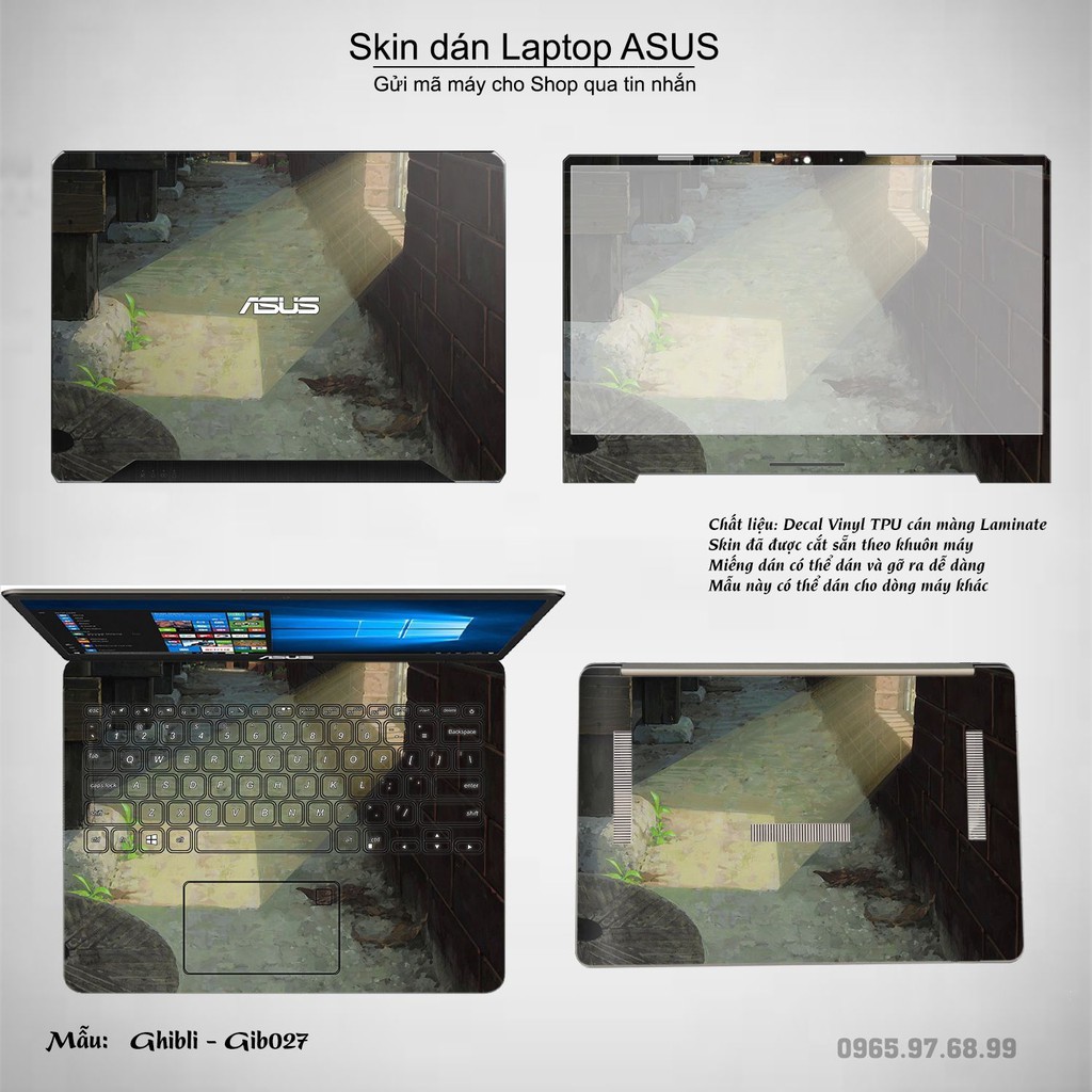 Skin dán Laptop Asus in hình Ghibli anime (inbox mã máy cho Shop)