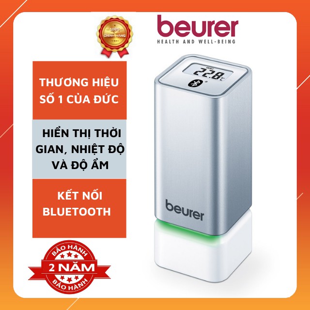 Nhiệt ẩm kế điện tử Beurer HM55, kết nối với điện thoại, hiển thị thời gian, độ ẩm và nhiệt độ phòng