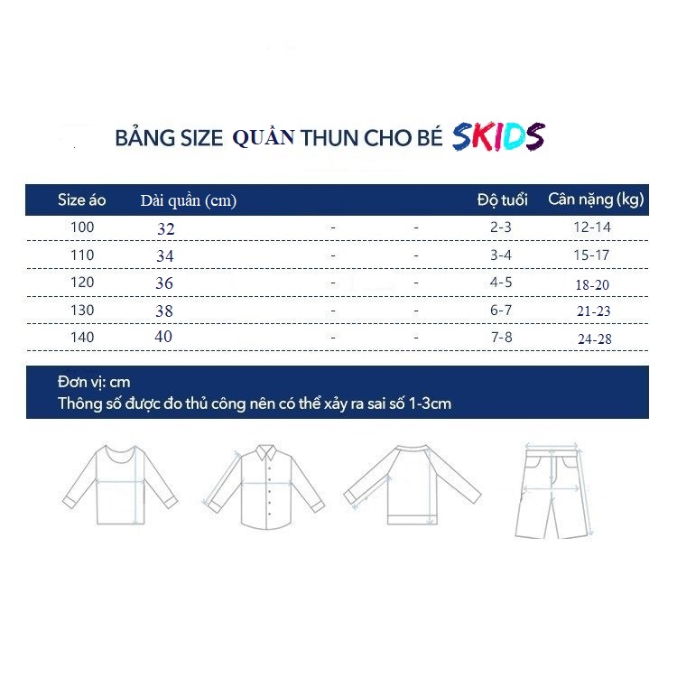 Quần thun bé trai hàn quốc thời trang cho trẻ em 2 đến 8 tuổi SKIDS