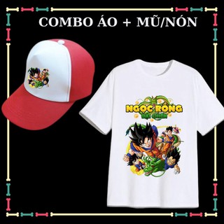 Combo áo + mũ/nón in hình songoku cho bé trai-