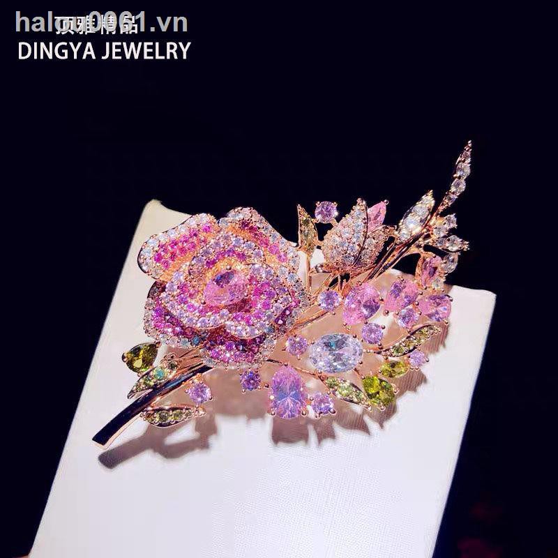 ✿Ready stock✿  One Tree Flower Brooch High-end Luxury Rose Suit Cheongsam Ladies Accessories (Single)