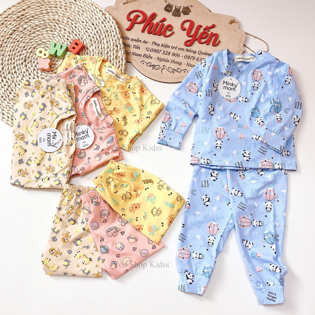 Sale !!! Bộ Dài  Minky Mom Cotton 100 % In Họa Tiết Khỉ-Ngựa Vàng Cho Bé_Super Sale (1311)