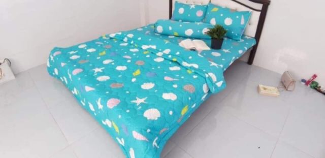 Drap + mền  cotton Thắng lợi giá tại xưởng. Drap+3 áo gối +mền chằn bông(ib lấy mẫu)