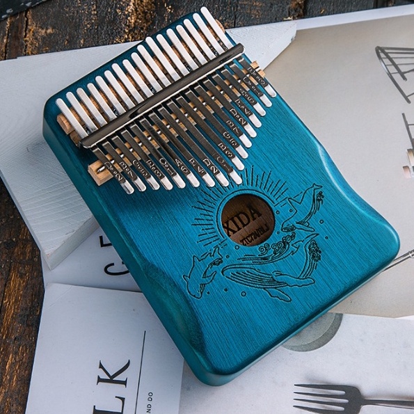 Đàn Kalimba gỗ 17 phím cá voi chính hãng cao cấp freeship