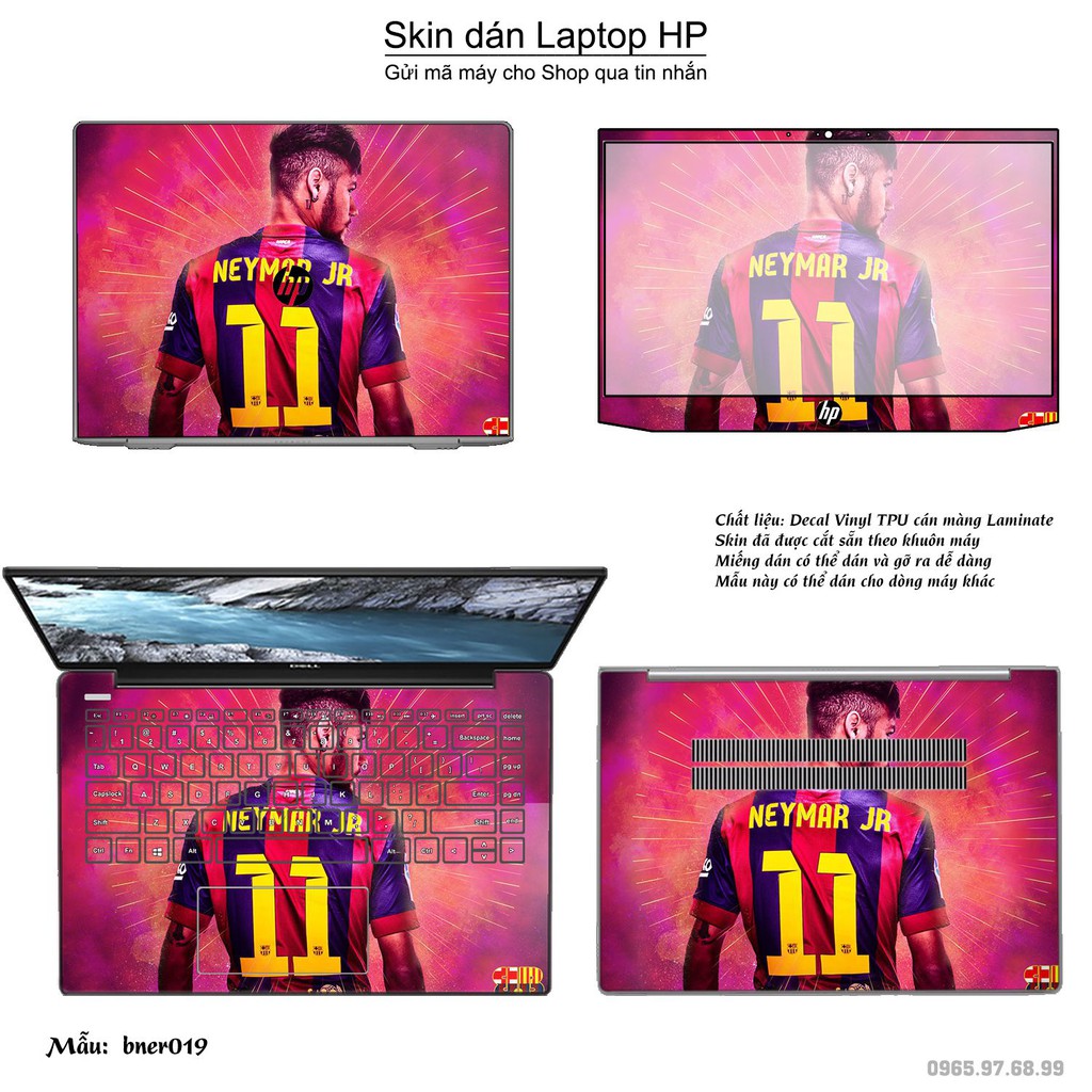 Skin dán Laptop HP in hình Neymar (inbox mã máy cho Shop)