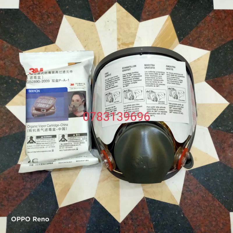 Mặt nạ 6800 + phin lọc 6001CN phun sơn, chống hoá chất