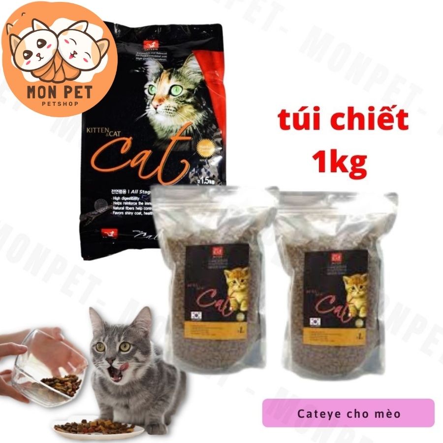 CAT’S EYE KITTEN &amp; CAT 1kg Thức ăn dạng hạt cho mèo, hạt mèo cat eye kittten cho mèo, hạt mèo giá rẻ 1kg- Monpet