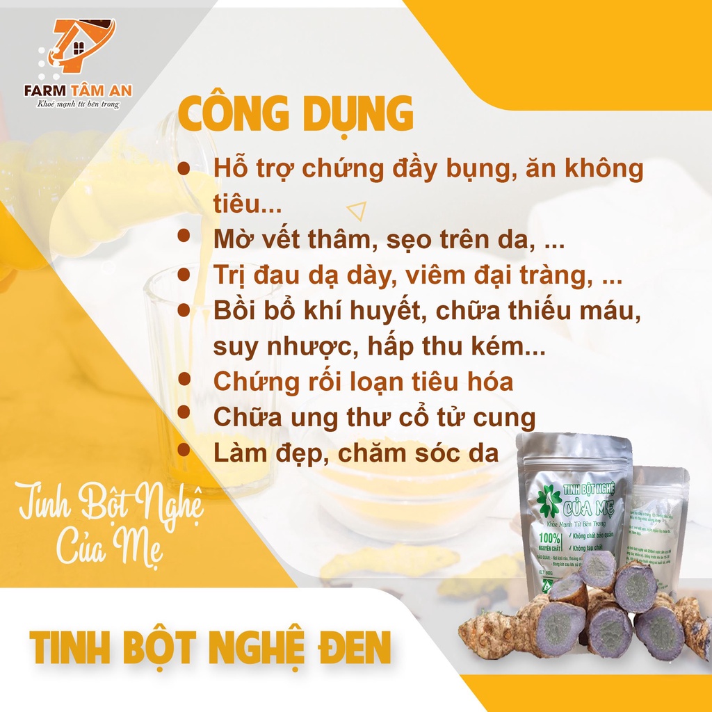 Tinh Bột Nghệ Đen Nguyên Chất Của Mẹ 250g-500g, Tinh Nghệ Đen, Tinh Bột Nghệ Nhà Làm, Bột nghệ đắp mặt