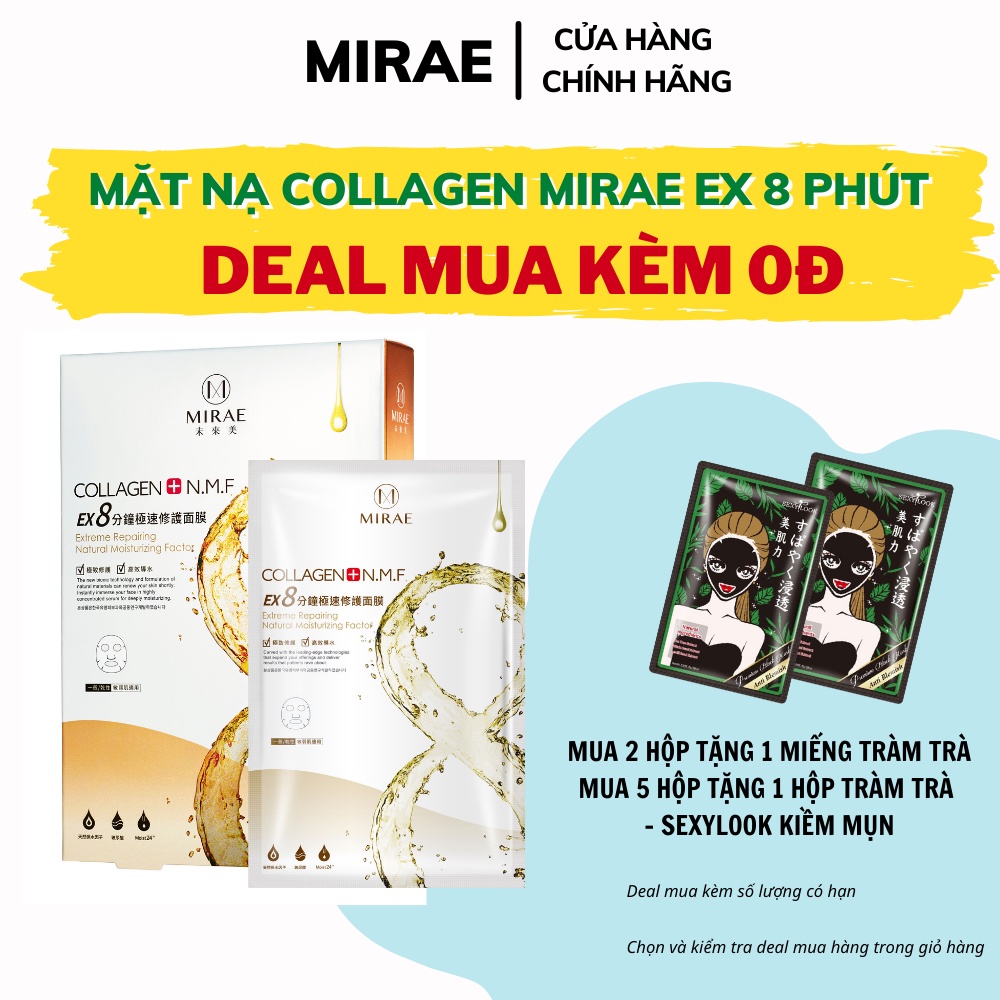 Mặt nạ Collagen MIRAE  Ex 8 phút giảm kích ứng, tái tạo làn da cung cấp độ ẩm giúp da căng mịn 20g/ miếng