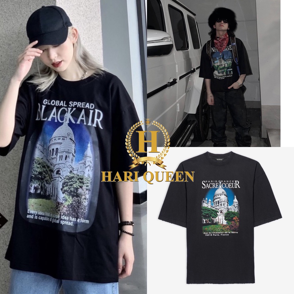 Áo thun Unisex nam nữ Ba Len Vintage Sacre Coeur Sơn Tùng MTP form rộng tay lỡ kiểu hàn quốc vải cotton HARI in hoạ tiết