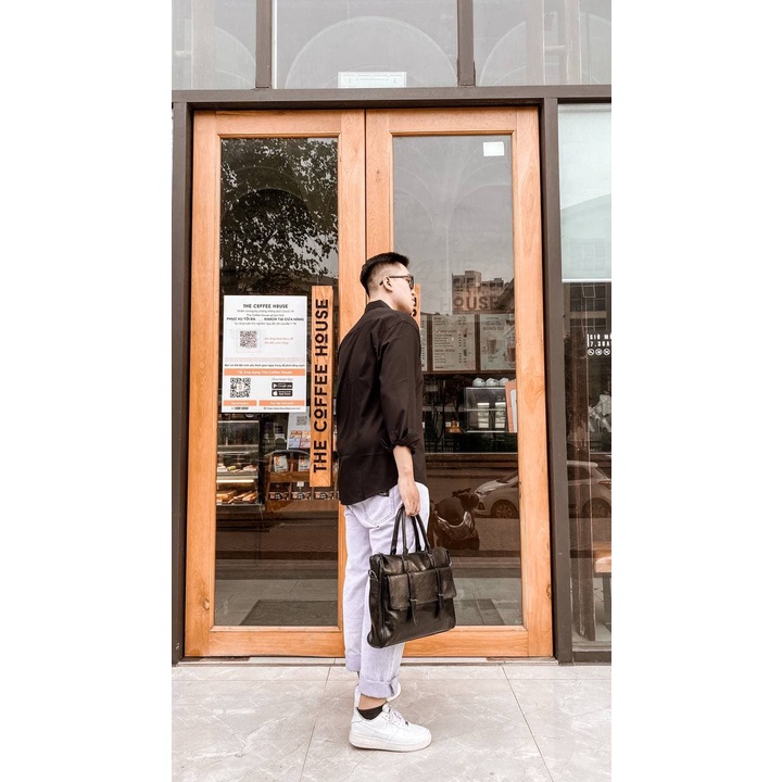 [bigsize &lt; 130kg] ÁO SƠ MI NAM ĐEN trơn BIGSIZE tay dài MALTRIK, sơ mi quốc dấn chất lụa kate mềm mại