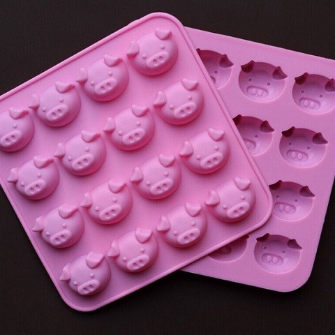 Khuôn Silicon Làm Thạch, Socola 16 Hình Heo