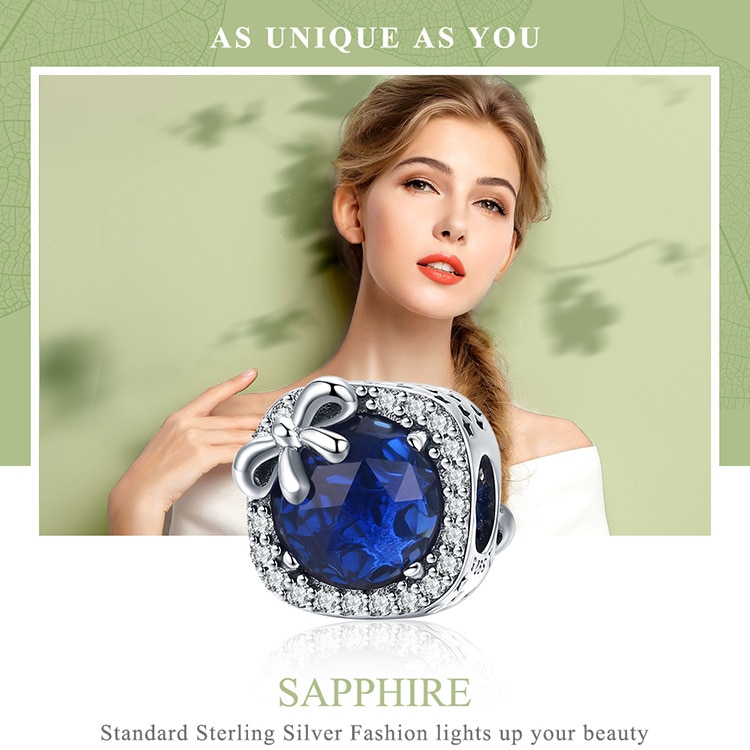 Mặt hạt trang sức Bamoer SCC1058 bằng bạc 925 đính đá nhiều màu tùy chọn