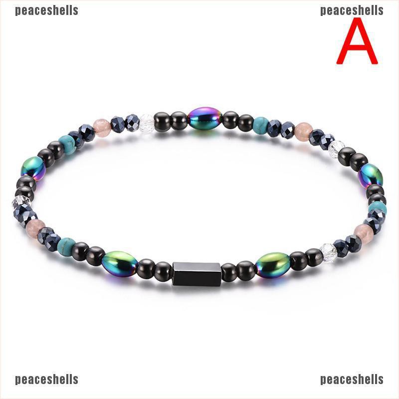 Lắc Chân Chuỗi Hạt Đá Đen Từ Tính Chăm Sóc Sức Khỏe Giảm Cân