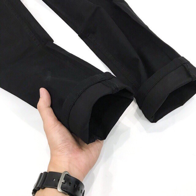 Quần bò nam skinny rách 2 gối denim, Quần jean ống côn dáng bó cao cấp mềm mịn, co dãn 4 chiều, slim fit