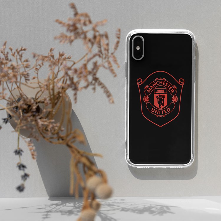 Ốp lưng logo Manchester United trên nền đen cho Iphone 5 6 7 8 Plus 11 12 Pro Max X Xr MAN20210023